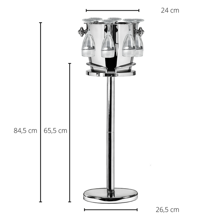 EDZARD Sektkühler auf Fuss Geneva H 85 cm