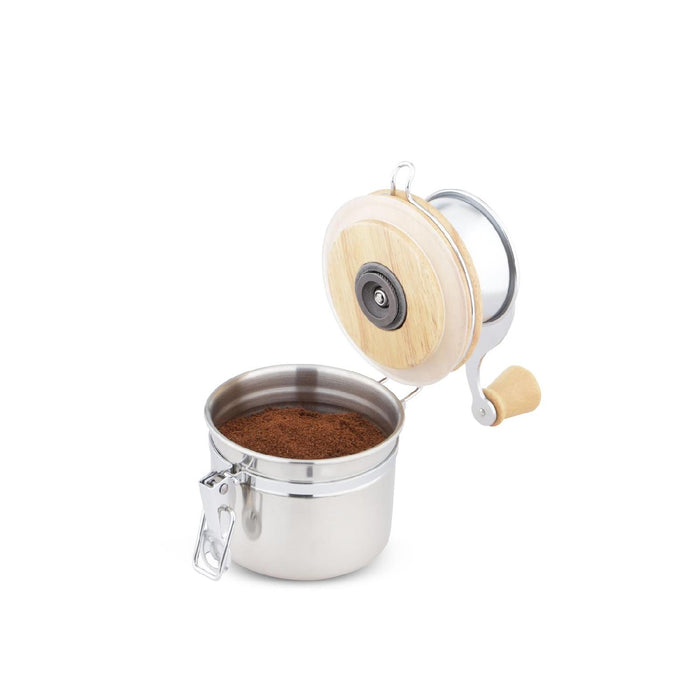 Weis Kaffeemühle Edelstahl / Holz mit Keramikmahlwerk