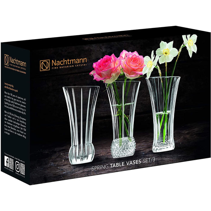 Nachtmann, 3-teiliges Tischvasen-Set, Kristallglas Spring