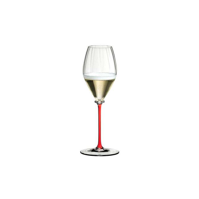 RIEDEL Fatto A Mano Performance Champagnerglas - Roter Stiel