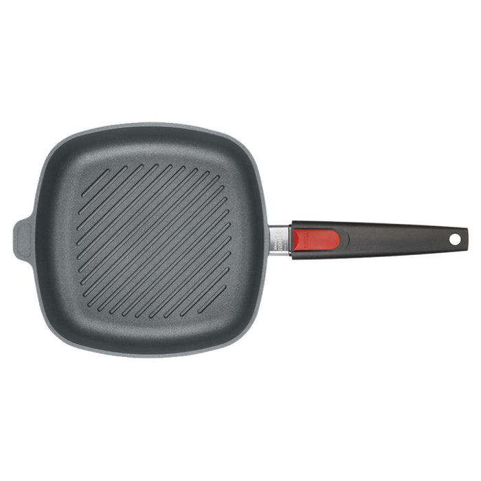 Woll, Nowo Titanium, Guss-Steakpfanne, viereckig, AS 28 x 28 cm, 6,5 cm hoch mit Rillen