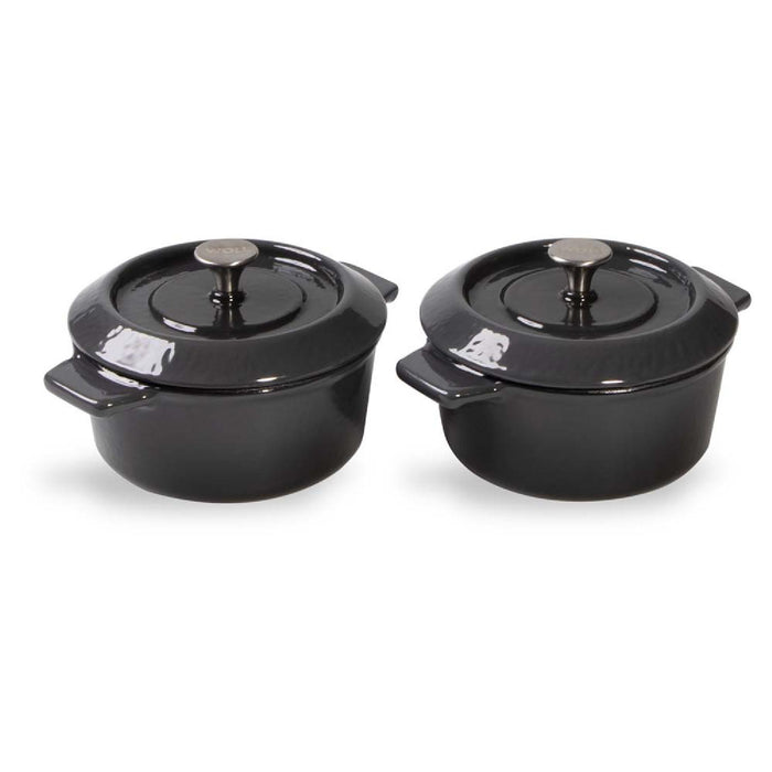 Woll, Iron, set aus 2 mini Kasserolen Carbon Grey, Ø 10 cm, 5 cm hoch, 0,3 Liter