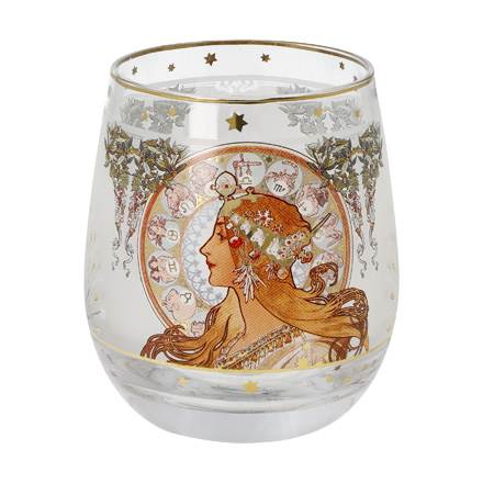 Goebel Alphonse Mucha Sternzeichen Windlicht