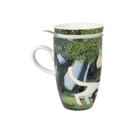 Goebel Una passeggiata nel verde Teetasse mit Deckel und Sieb