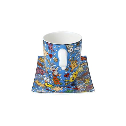Goebel Mauro Bergonzoli Magic Bunny Explosion Künstlertasse mit Untertasse
