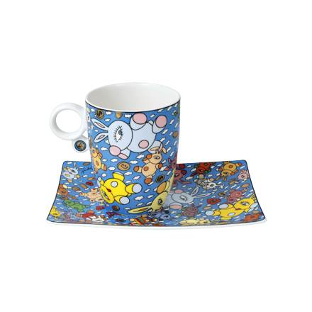 Goebel Mauro Bergonzoli Magic Bunny Explosion Künstlertasse mit Untertasse