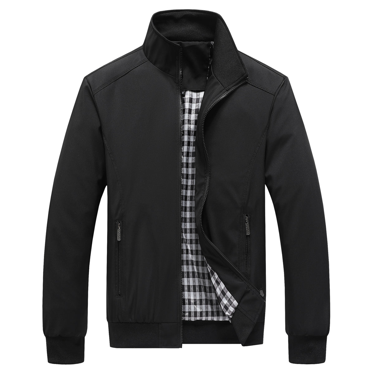 Veste vintage unie à col montant