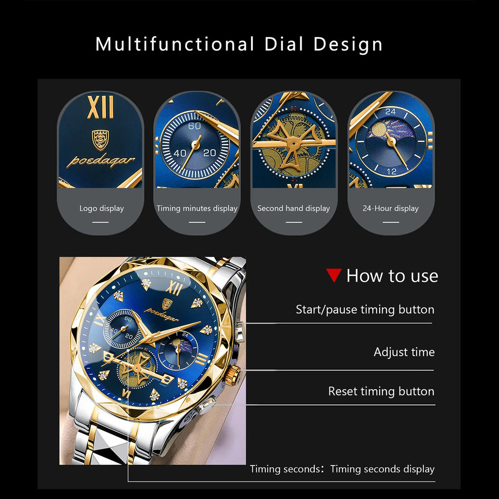 Montre Homme Acier, Chronographe