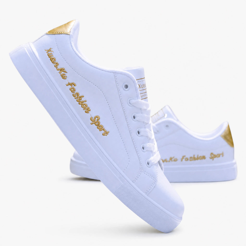 Basket Années 80 Blanches Cuir - Blanc Or / 39 … (6 tailles)