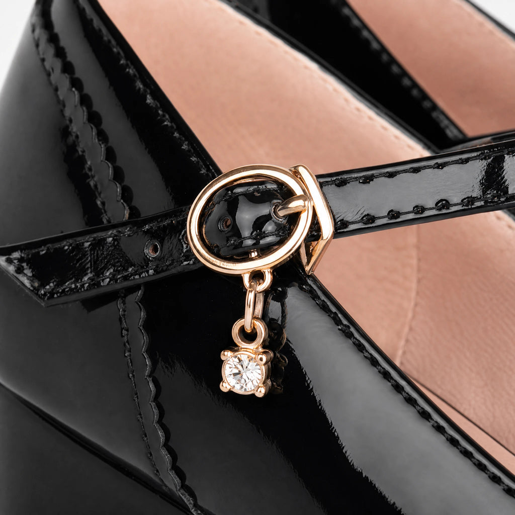 Escarpin Vintage Noir - close-up détail matière