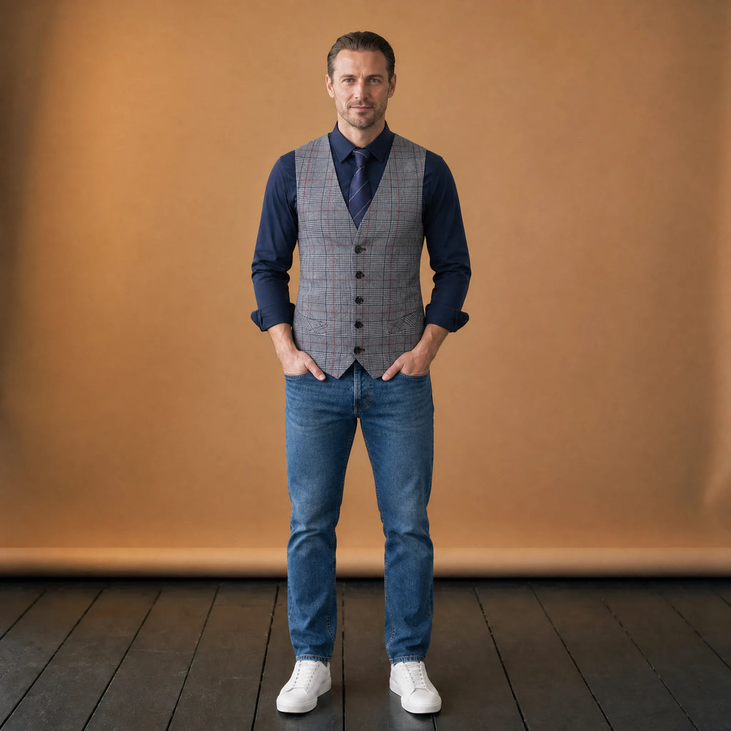 Gilet de costume à carreaux pour sorties - VETEMENT Studio HOMME