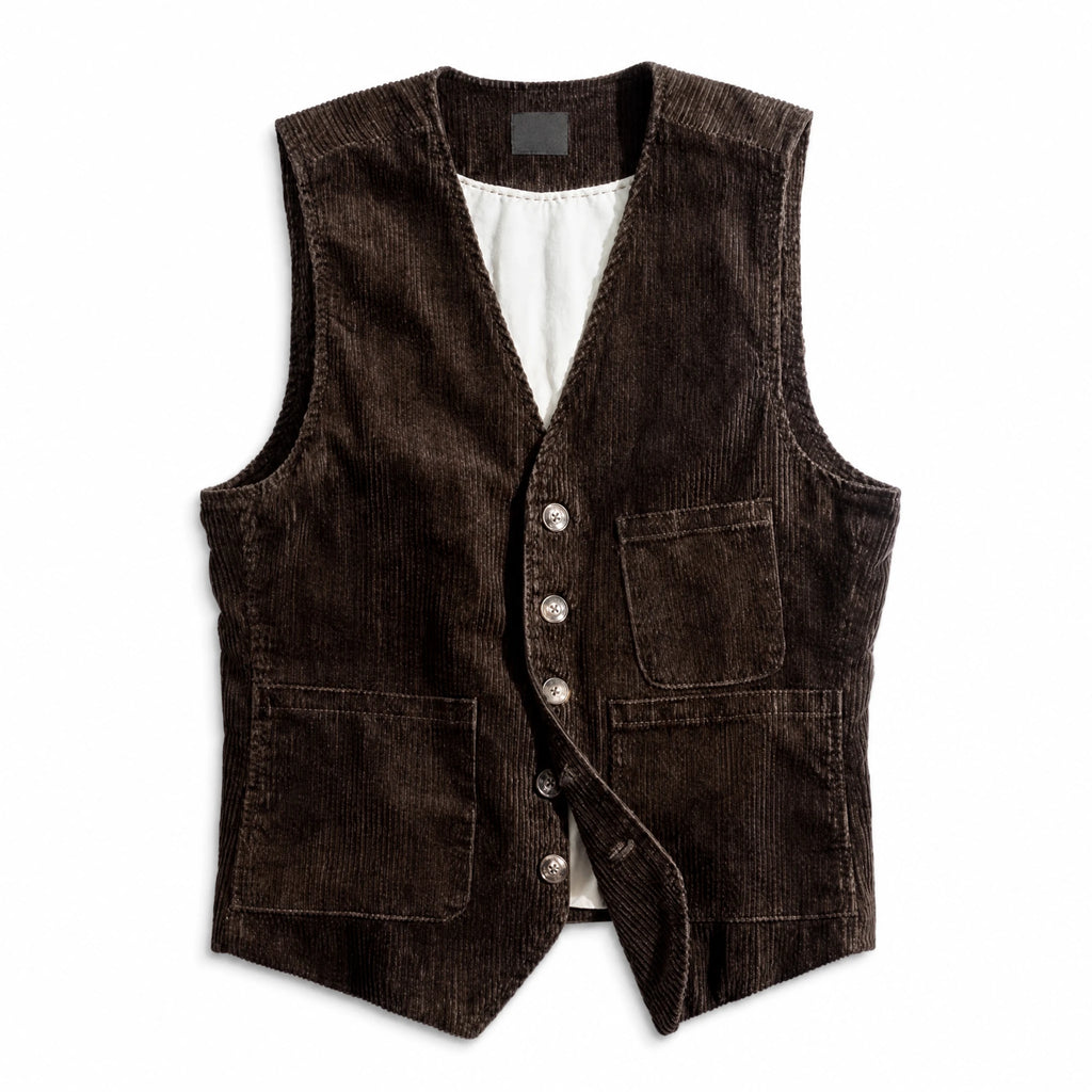 Gilet vintage en velours côtelé - image principale
