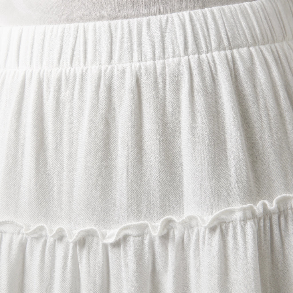 Jupe Longue Blanche Style Boheme - close-up détail matière