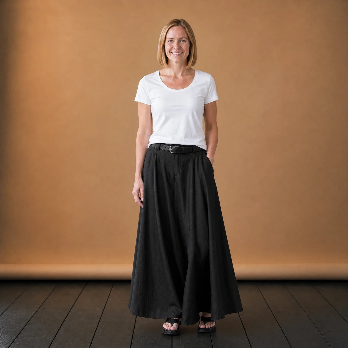 Jupe Longue Noire Coton Vintage - VETEMENT Studio FEMME