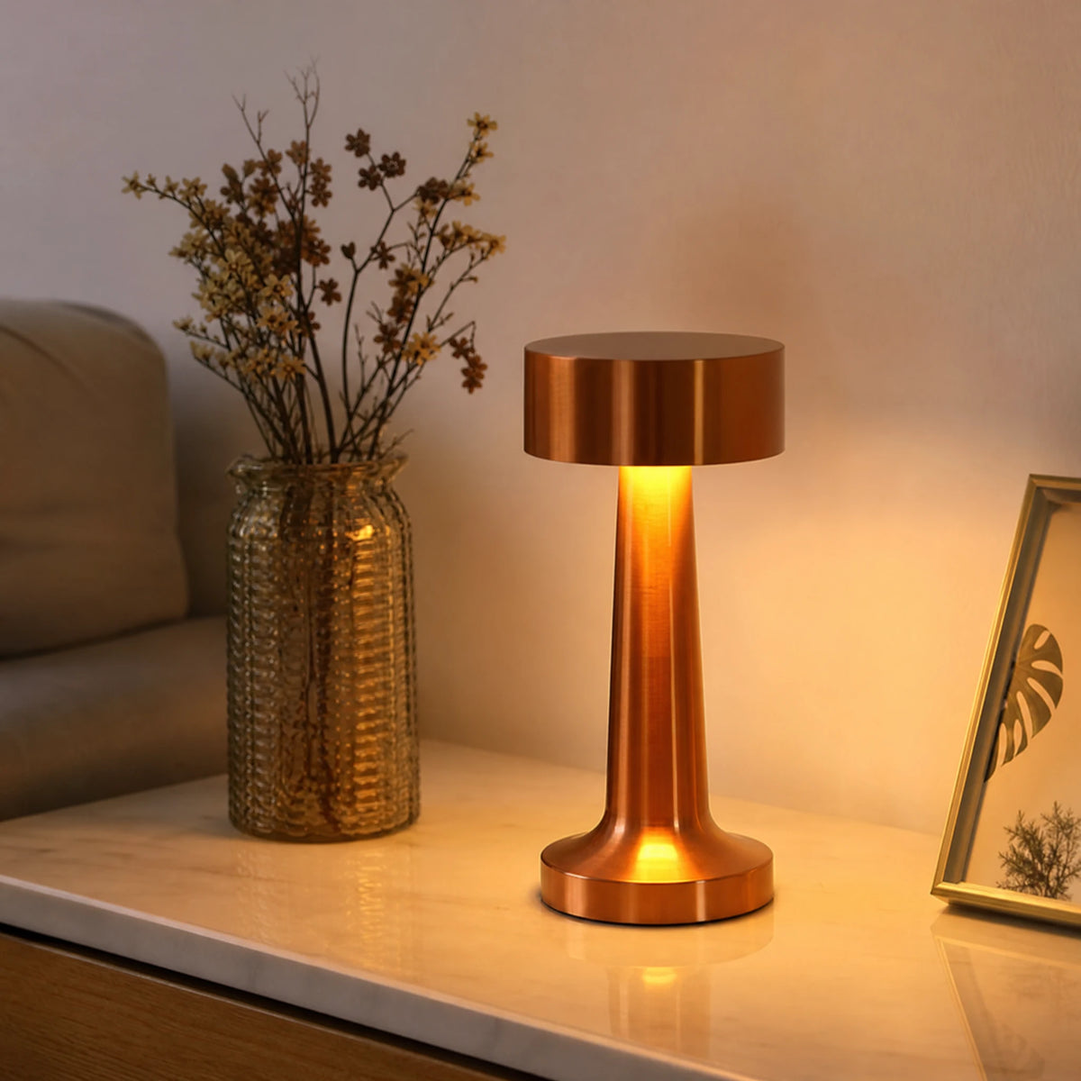 Lampe de table vintage métal champignon lumineux - OBJETS VARIES