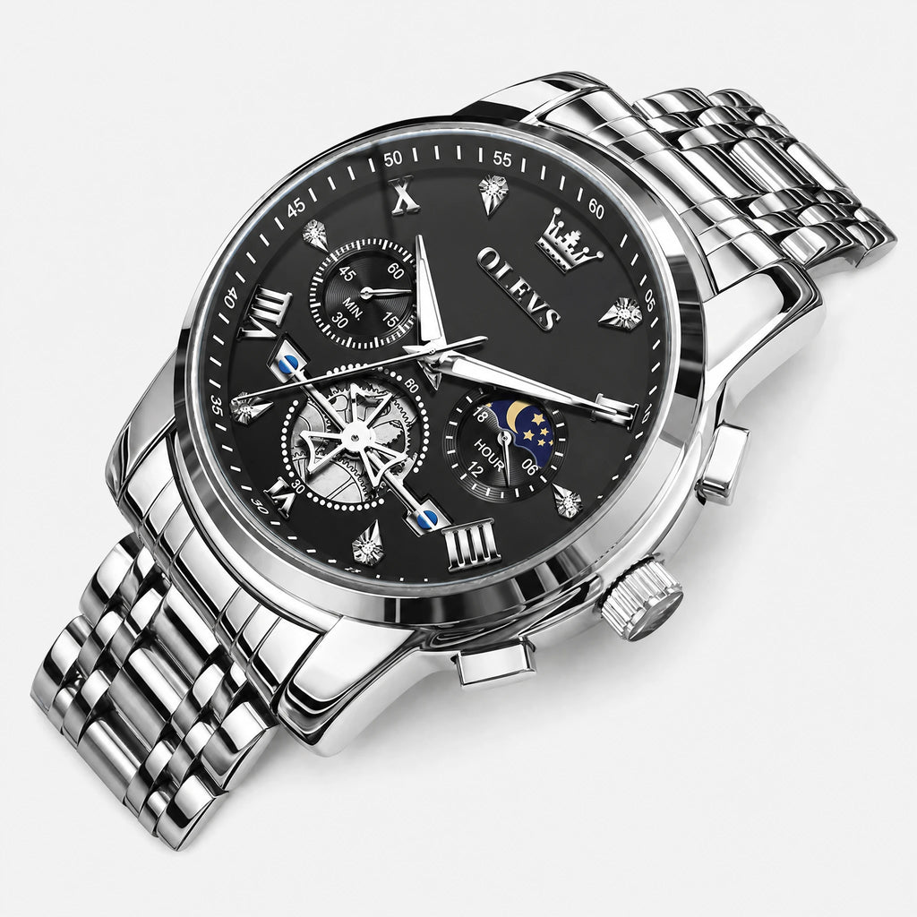 Montre Vintage Tendance - Argent Noir