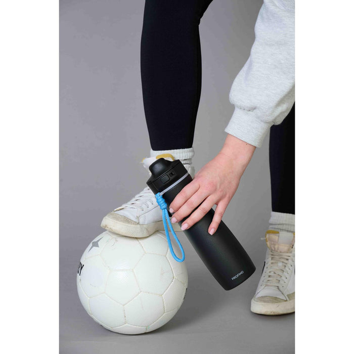 PROFINO Sport-Flasche Active, 600 ml, Edelstahl, schwarz