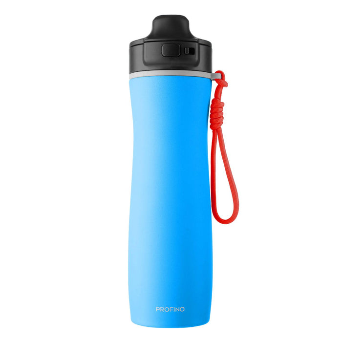 PROFINO Sport-Flasche Active, 600 ml, Edelstahl, blau