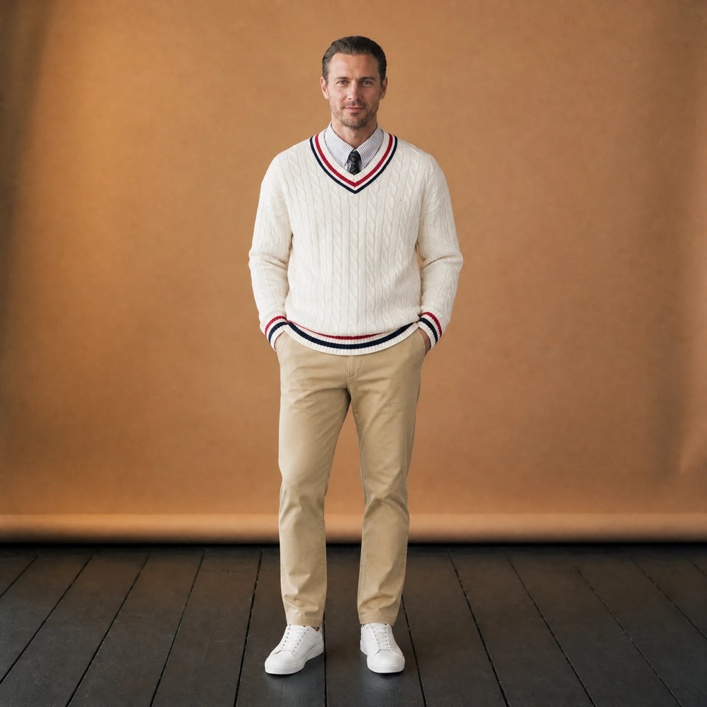Pull en V Tennis Vintage Homme - VETEMENT Studio HOMME