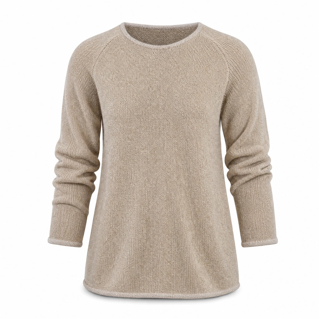 Pull style rétro en tricot à col rond - image principale