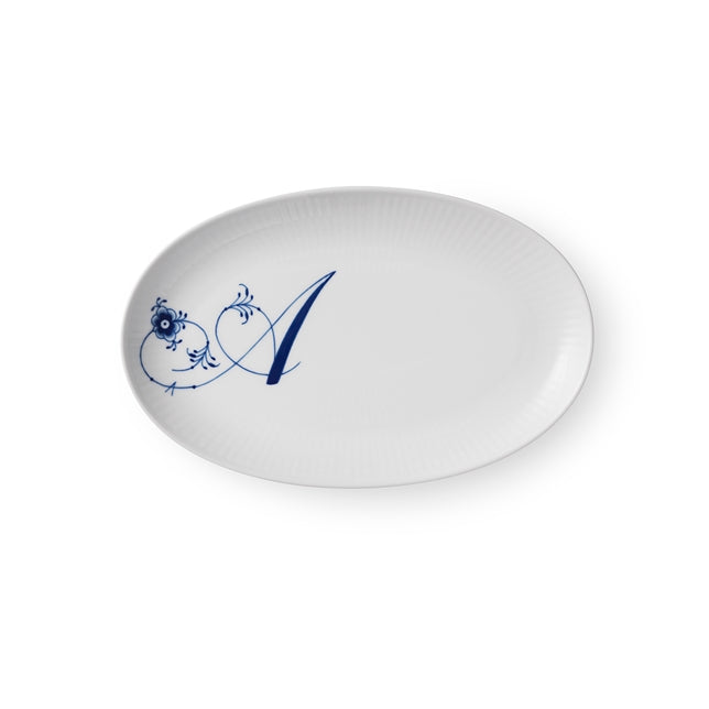 Royal Copenhagen Alphabet Oval Asiette, A, 23,5 cm