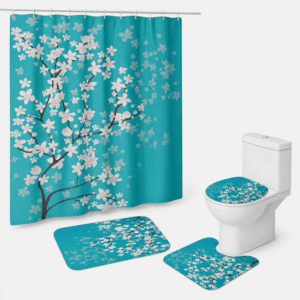Rideau de Douche Motif Floral Vintage à Effet Aquarelle - G / 180x180cm … (4 tailles)