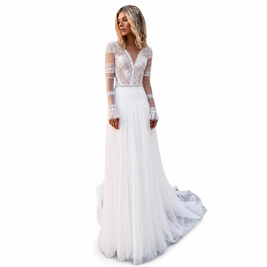 Robe de Mariée Bohème Vintage - image principale