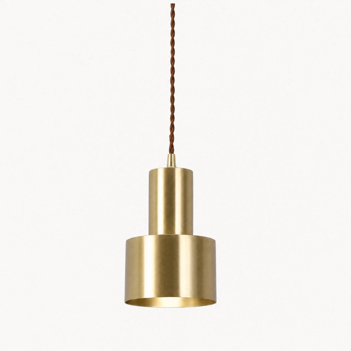 Suspension Laiton Vintage Cylindrique Dorée - image principale