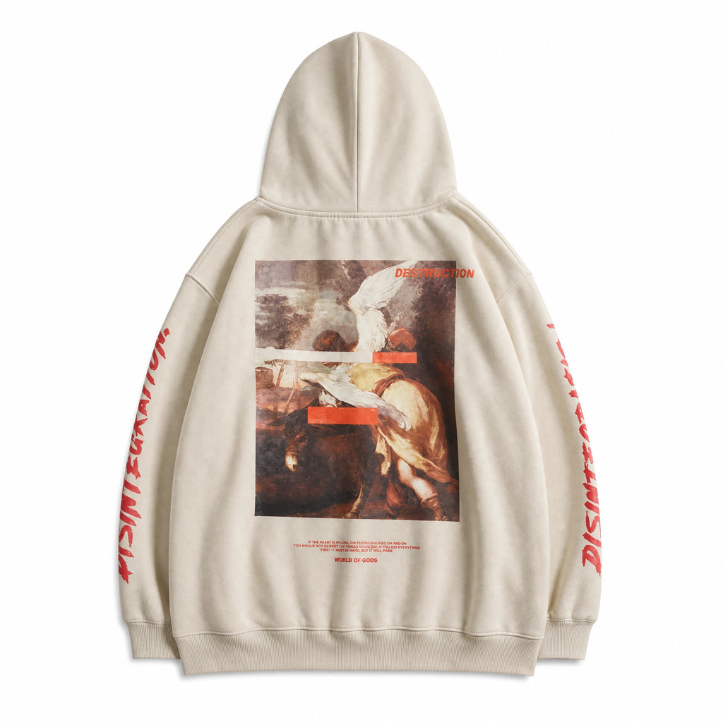 Sweat à capuche vintage avec impression artistique - image principale