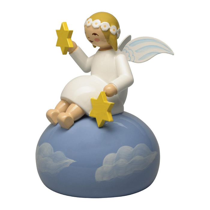 Wendt & Kühn Engel mit Margeritenkranz auf Wolken, sitzend