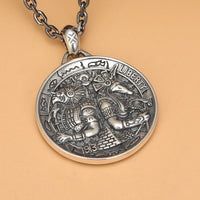 medaille-ronde-en-argent-sterling-vintage