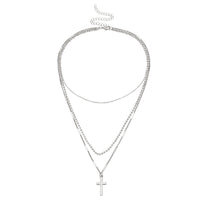 collier-multicouche-croix-vintage