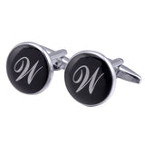 boutons-de-manchette-rond-noir-email-traditionnel-vintage