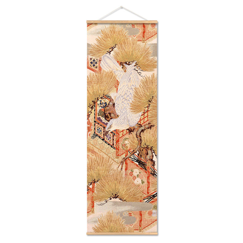 affiche-de-toile-de-defilement-dimpression-de-teinture-japonaise-multicolore-vintage