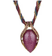 Collier Vintage En Cristal d'Opale De Bohême