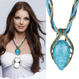 Collier Vintage En Cristal d'Opale De Bohême