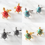boutons-de-manchette-tortue-email-vintage