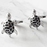 boutons-de-manchette-tortue-email-vintage