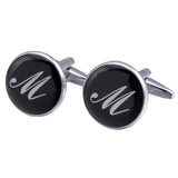 boutons-de-manchette-rond-noir-email-traditionnel-vintage