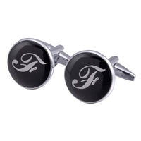 boutons-de-manchette-rond-noir-email-traditionnel-vintage