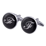 boutons-de-manchette-rond-noir-email-traditionnel-vintage