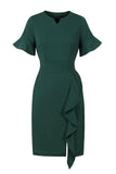 robe-vert-fonce-avec-volant-annee-81