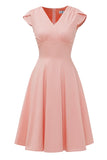 robe-annee-80-rose-avec-col-en-coeur