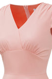robe-annee-80-rose-avec-col-en-coeur