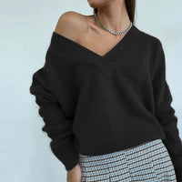Pull-en-Laine-Col-V-Femme 