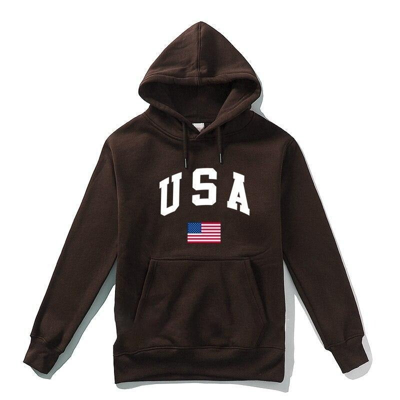 Sweat usa vintage marron