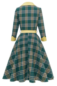 robe-verte-annee-80-d-automne-a-carreaux
