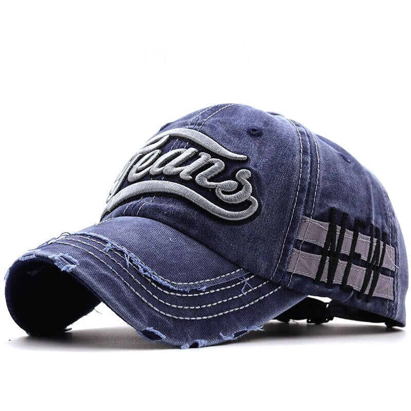 Casquette Baseball Vintage avec Broderie et Effet Usé