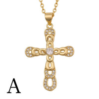Collier Vintage à Pendentif Croix