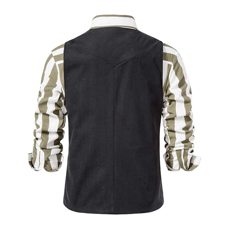 gilet-vintage-col-boutonnage-simple